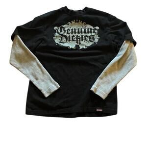 Dickies Genuine Layered Tee – Black/Gray Y2K Graphic Longsleeve